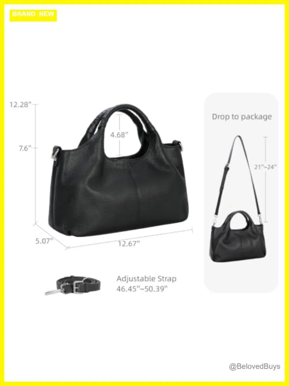 Genuine Leather Satchel Purse Crossbody Hobo Bag